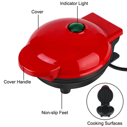 Compact Mini Electric Waffle Maker & Quick Breakfast Pan – Non-Stick Portable Pancake & Egg Machine