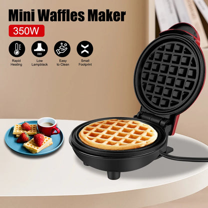 Compact Mini Electric Waffle Maker & Quick Breakfast Pan – Non-Stick Portable Pancake & Egg Machine