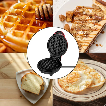 Compact Mini Electric Waffle Maker & Quick Breakfast Pan – Non-Stick Portable Pancake & Egg Machine